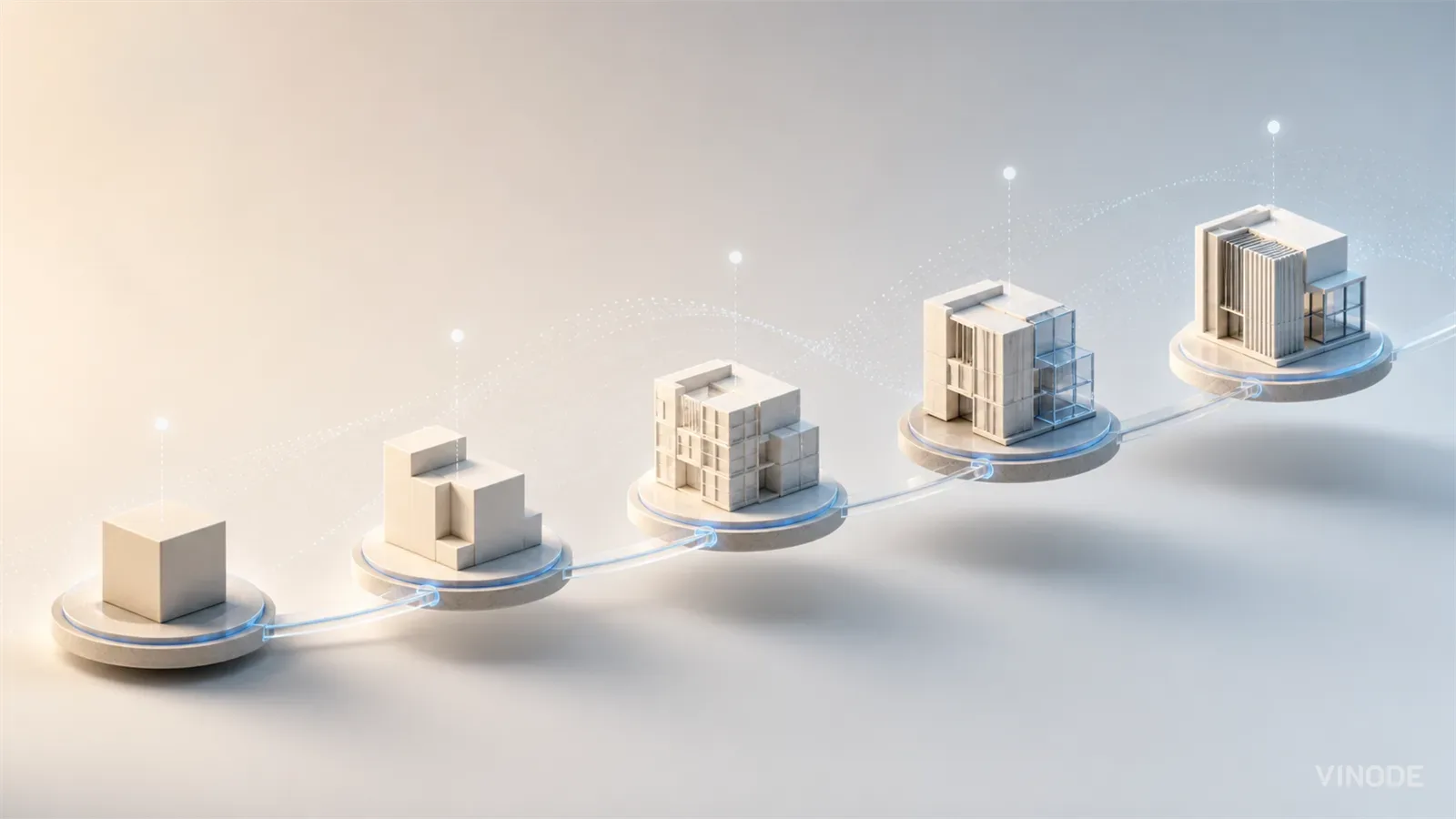 Five evolving building models linked across circular platforms