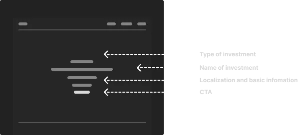 Wireframe diagram mapping a homepage layout to title and CTA labels